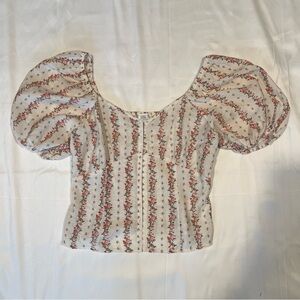 Sienna Sky Floral Puff Sleeve Blouse – Size XL